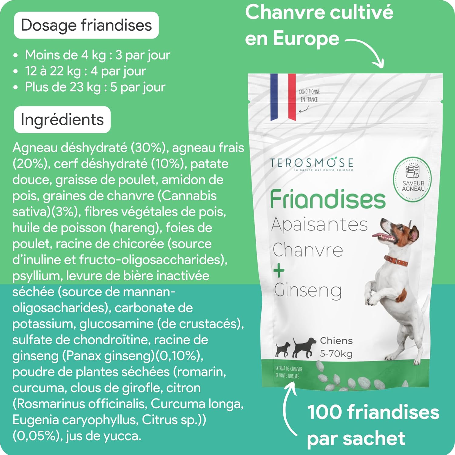 Friandises au Chanvre pour chiens • Stress & mobilité